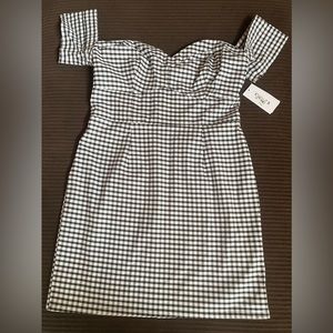 New “GUESS” black and white Gingham print dress